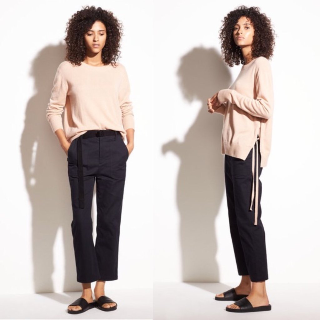 Nwt Vince Side Tie 100% Cashmere Blush Soft Pink Sweater Size Small